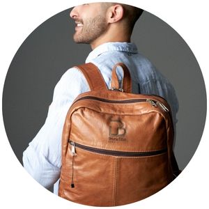 imagem da mochila 100% couro Bruna Tibo